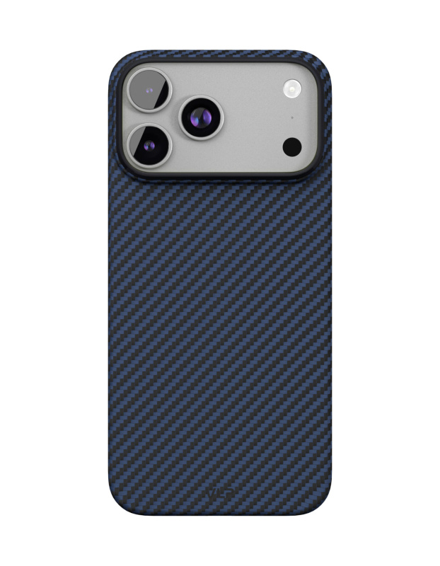 Фото Чехол защитный VLP Kevlar Case с MagSafe для iPhone 17 Pro Max, синий Фото Чехол защитный VLP Kevlar Case с MagSafe для iPhone 17 Pro Max, синий
